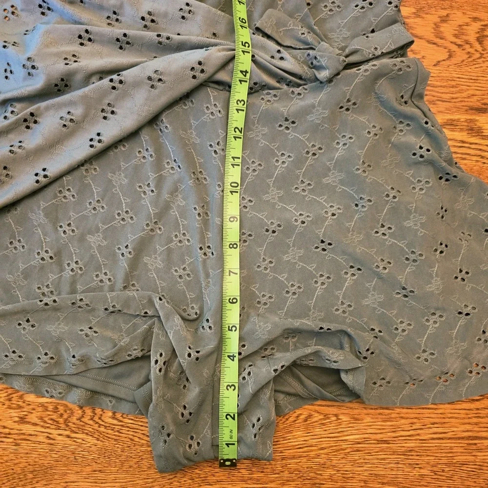 Heart And Heels Eyelet Dress Jumper Juniors M Sage Green Boho Casual Embroidered - Picture 6 of 13